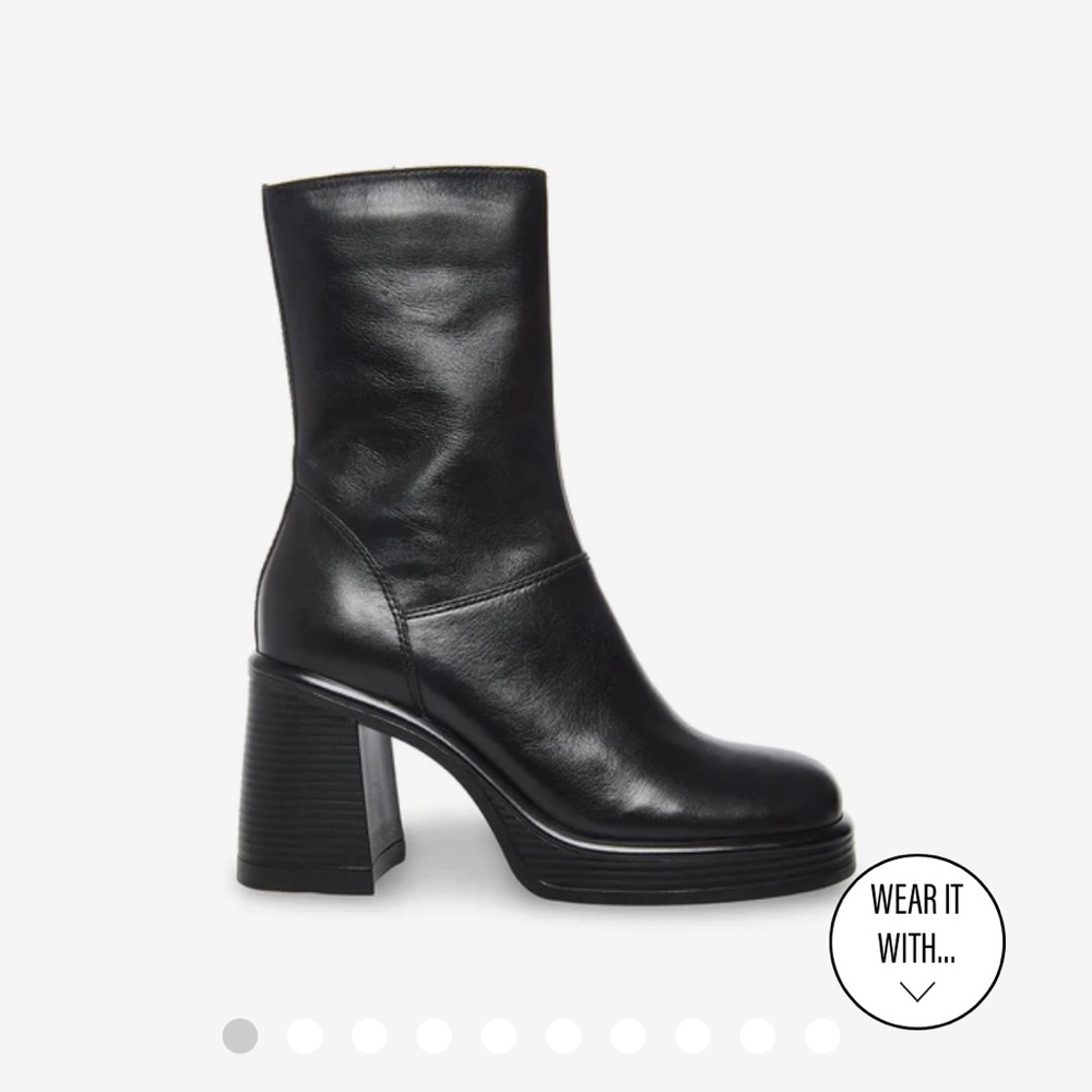 Steve Madden Fantsie Black Leather Boots